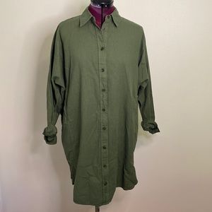 *BOGO a new day linen cotton blend shirt dress button down long sleeve women’s S